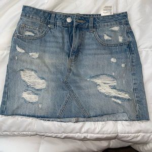 Mini skirt by garage